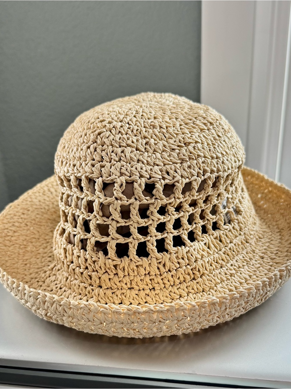 H&M Crochet Bucket Sun Hat - Natural Cream